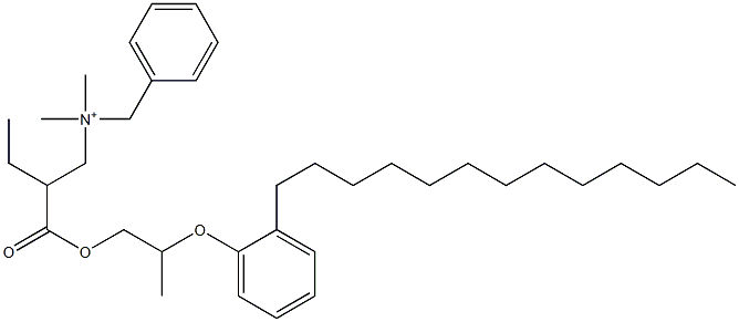 N,N-Dimethyl-N-benzyl-N-[2-[[2-(2-tridecylphenyloxy)propyl]oxycarbonyl]butyl]aminium Struktur