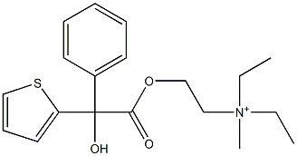 N,N-Diethyl-2-[(hydroxyphenyl-2-thienylacetyl)oxy]-N-methylethanaminium Struktur