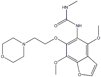 1-[4,7-Dimethoxy-6-(2-morpholinoethoxy)benzofuran-5-yl]-3-methylurea Struktur