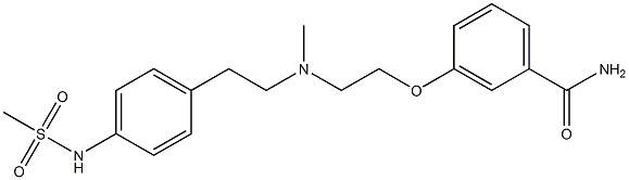 3-[2-[N-Methyl-2-(4-methylsulfonylaminophenyl)ethylamino]ethoxy]benzamide Struktur