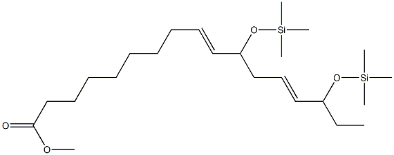 11,15-Bis(trimethylsiloxy)-9,13-heptadecadienoic acid methyl ester Struktur