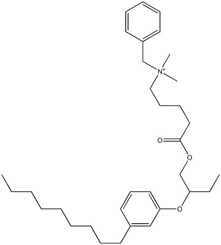 N,N-Dimethyl-N-benzyl-N-[4-[[2-(3-nonylphenyloxy)butyl]oxycarbonyl]butyl]aminium Struktur