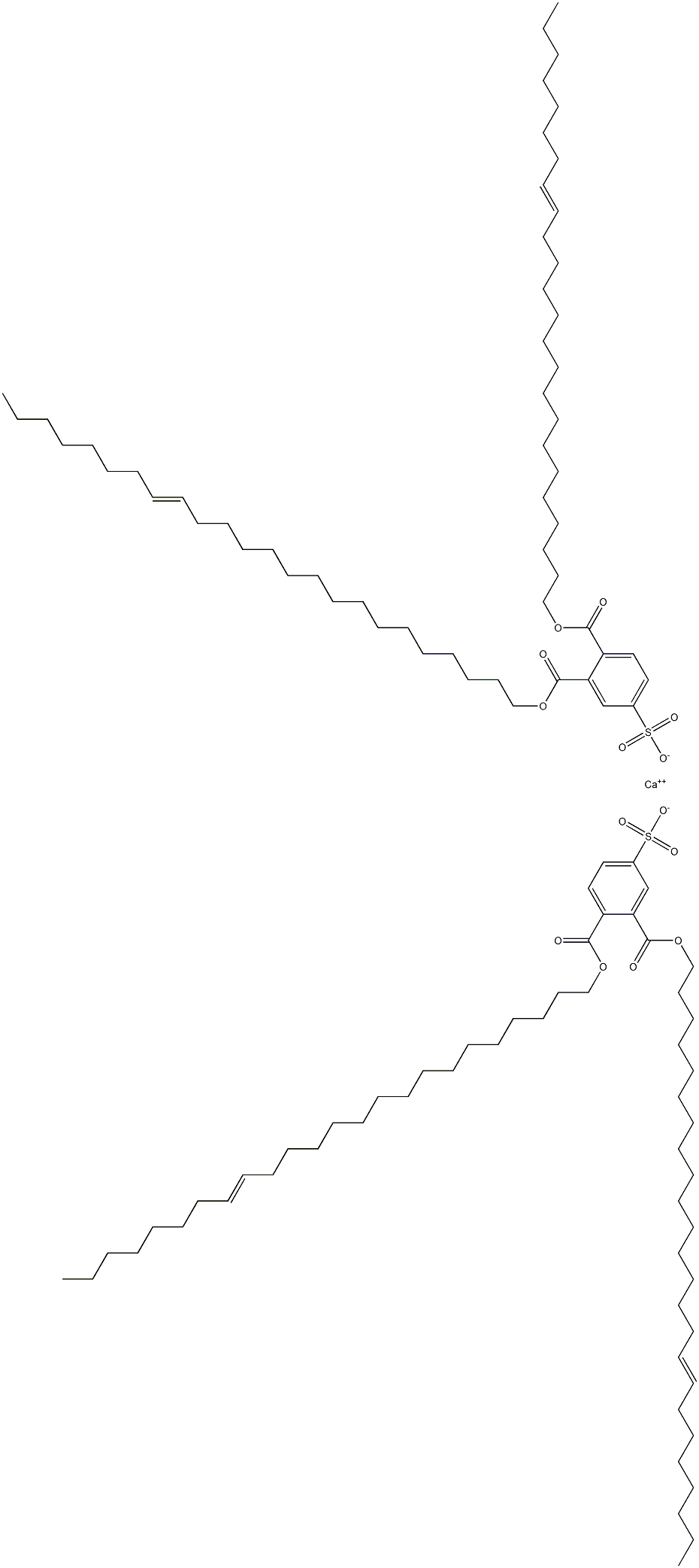 Bis[3,4-di(16-tetracosenyloxycarbonyl)benzenesulfonic acid]calcium salt Struktur