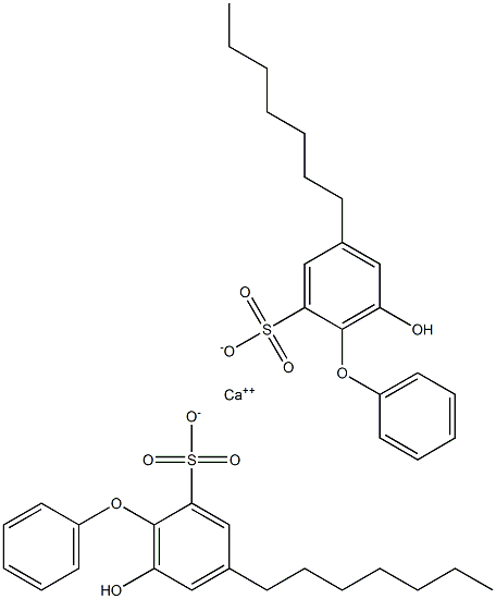 Bis(6-hydroxy-4-heptyl[oxybisbenzene]-2-sulfonic acid)calcium salt Struktur