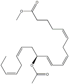 (5Z,8Z,10E,12S,14Z,17Z)-12-Acetoxy-5,8,10,14,17-icosapentaenoic acid methyl ester Struktur