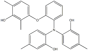 N,N-Bis(2-hydroxy-4-methylphenyl)-2-(3-hydroxy-2,4-dimethylphenoxy)benzenamine Struktur