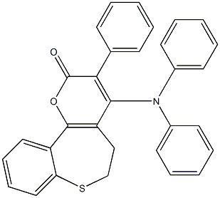 3-Phenyl-4-(diphenylamino)-5,6-dihydro-2H-[1]benzothiepino[5,4-b]pyran-2-one Struktur