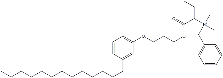 N,N-Dimethyl-N-benzyl-N-[1-[[3-(3-tridecylphenyloxy)propyl]oxycarbonyl]propyl]aminium Struktur