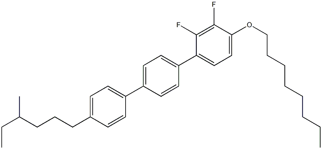 4-Octyloxy-4''-(4-methylhexyl)-2,3-difluoro-1,1':4',1''-terbenzene Struktur