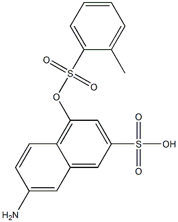 7-Amino-4-[(2-methylphenyl)sulfonyloxy]-2-naphthalenesulfonic acid Struktur