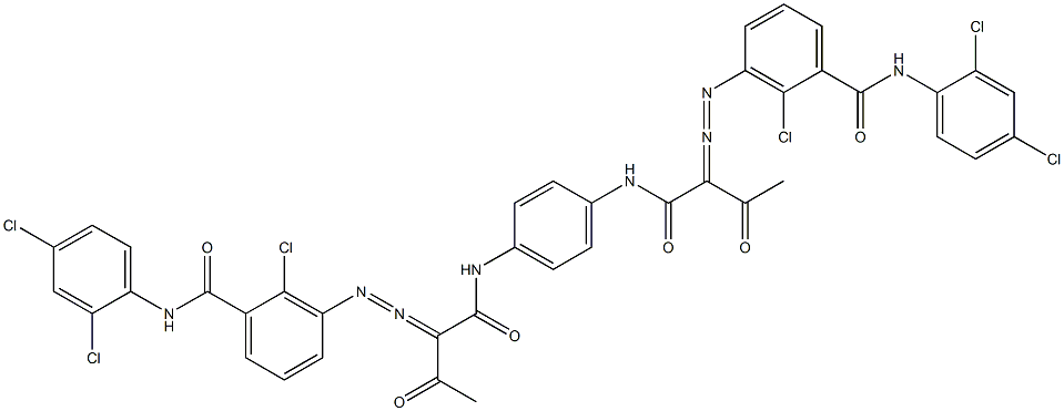 3,3'-[1,4-Phenylenebis[iminocarbonyl(acetylmethylene)azo]]bis[N-(2,4-dichlorophenyl)-2-chlorobenzamide] Struktur