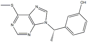 9-[(S)-1-(3-Hydroxyphenyl)ethyl]-6-methylthio-9H-purine Struktur