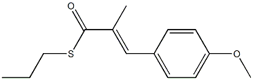 2-Methyl-3-(4-methoxyphenyl)propenethioic acid S-propyl ester Struktur