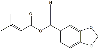 3-Methyl-2-butenoic acid (1,3-benzodioxol-5-yl)(cyano)methyl ester Struktur