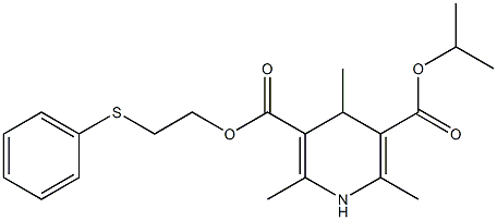 2,6-Dimethyl-4-methyl-1,4-dihydropyridine-3,5-dicarboxylic acid 3-[2-(phenylthio)ethyl]5-isopropyl ester Struktur