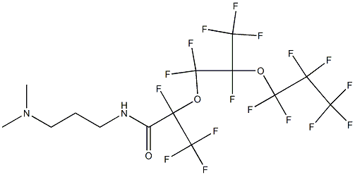 N-[3-(Dimethylamino)propyl]-2,5-bis(trifluoromethyl)-2,4,4,5,7,7,8,8,9,9,9-undecafluoro-3,6-dioxanonanamide Struktur