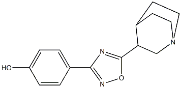 5-(1-Azabicyclo[2.2.2]octan-3-yl)-3-(4-hydroxyphenyl)-1,2,4-oxadiazole Struktur