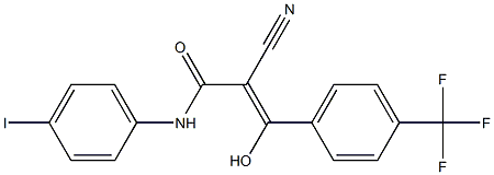 2-Cyano-3-hydroxy-3-[4-trifluoromethylphenyl]-N-[4-iodophenyl]acrylamide Struktur