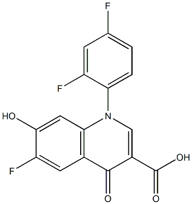 6-Fluoro-1-(2,4-difluorophenyl)-7-hydroxy-1,4-dihydro-4-oxoquinoline-3-carboxylic acid Struktur