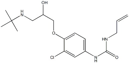 1-(2-Propenyl)-3-[3-chloro-4-[2-hydroxy-3-[tert-butylamino]propoxy]phenyl]urea Struktur