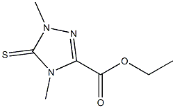 4,5-Dihydro-5-thioxo-1,4-dimethyl-1H-1,2,4-triazole-3-carboxylic acid ethyl ester Struktur