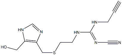 2-Cyano-1-[2-[[[5-(hydroxymethyl)-1H-imidazol-4-yl]methyl]thio]ethyl]-3-(2-propynyl)guanidine Struktur