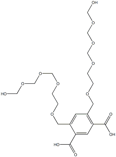 4,6-Bis(10-hydroxy-2,5,7,9-tetraoxadecan-1-yl)isophthalic acid Struktur