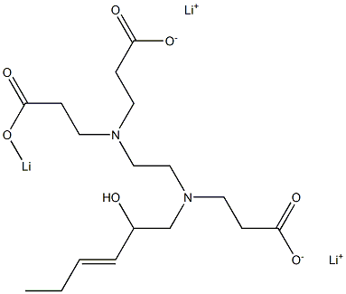 4-(2-Hydroxy-3-hexenyl)-7-(2-lithiooxycarbonylethyl)-4,7-diazadecanedioic acid dilithium salt Struktur