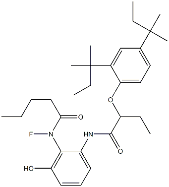 6-(N-Fluoro-N-pentanoylamino)-5-[2-(2,4-di-tert-amylphenoxy)butyrylamino]phenol Struktur