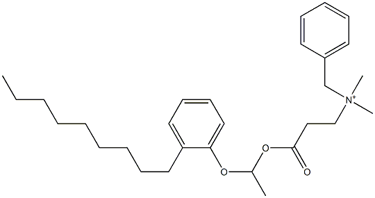 N,N-Dimethyl-N-benzyl-N-[2-[[1-(2-nonylphenyloxy)ethyl]oxycarbonyl]ethyl]aminium Struktur