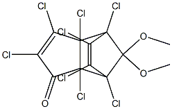 1,2,4,5,6,7,8,9-Octachloro-10,10-dimethoxytricyclo[5.2.1.02,6]deca-4,8-dien-3-one Struktur