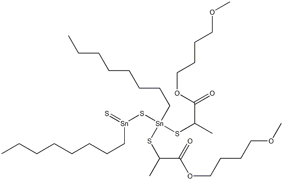 11,11-Bis[[1-(4-methoxybutoxycarbonyl)ethyl]thio]-9,11-distanna-10-thianonadecane-9-thione Struktur