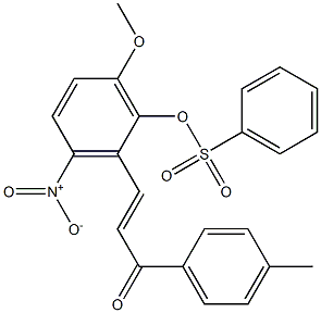 Benzenesulfonic acid 6-methoxy-3-nitro-2-[2-(p-tolylcarbonyl)vinyl]phenyl ester Struktur