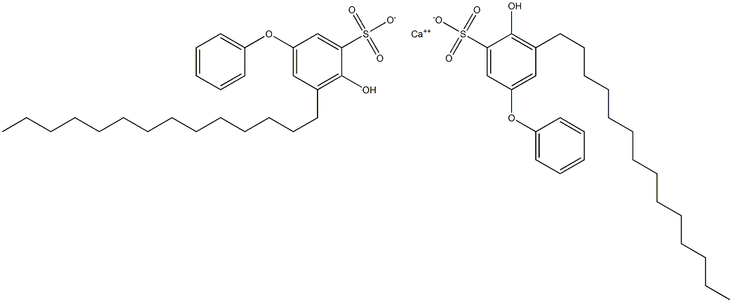 Bis(4-hydroxy-5-tetradecyl[oxybisbenzene]-3-sulfonic acid)calcium salt Struktur