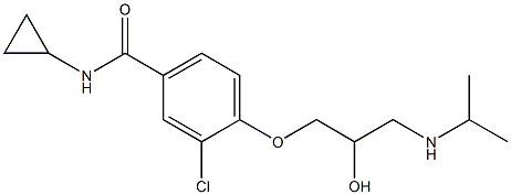 1-[4-[Cyclopropylcarbamoyl]-2-chlorophenoxy]-3-[isopropylamino]-2-propanol Struktur