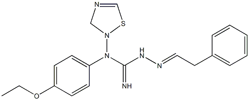 Dihydro-N-[(imino)[2-(2-phenylethylidene)hydrazino]methyl]-N-(4-ethoxyphenyl)-1,2,4-thiadiazol-2(3H)-amine Struktur