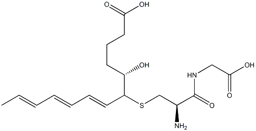 N-[S-[(1R,2E,4E,6E)-1-[(1S)-1-Hydroxy-4-carboxybutyl]-2,4,6-octatrien-1-yl]-L-cysteinyl]glycine Struktur