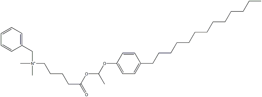 N,N-Dimethyl-N-benzyl-N-[4-[[1-(4-tridecylphenyloxy)ethyl]oxycarbonyl]butyl]aminium Struktur