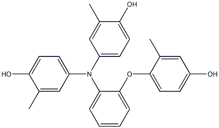 N,N-Bis(4-hydroxy-3-methylphenyl)-2-(4-hydroxy-2-methylphenoxy)benzenamine Struktur