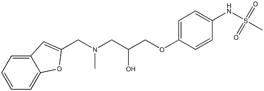 N-[4-[2-Hydroxy-3-[N-(benzofuran-2-ylmethyl)methylamino]propyloxy]phenyl]methanesulfonamide Struktur