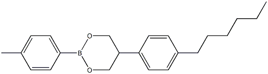 2-(4-Methylphenyl)-5-(4-hexylphenyl)-1,3,2-dioxaborinane Struktur