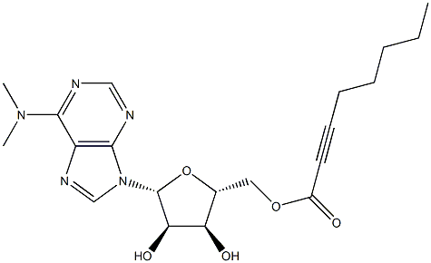 N,N-Dimethyl-5'-O-(1-oxo-2-octynyl)adenosine Struktur