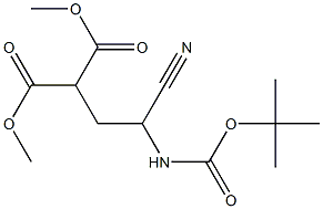 2-[2-Cyano-2-(tert-butyloxycarbonylamino)ethyl]malonic acid dimethyl ester Struktur