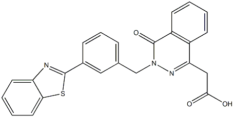 3-[3-(2-Benzothiazolyl)benzyl]-3,4-dihydro-4-oxophthalazine-1-acetic acid Struktur