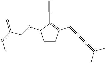 [[3-(4-Methyl-1,2,3-pentatrienyl)-2-ethynyl-2-cyclopentenyl]thio]acetic acid methyl ester Struktur