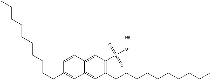 3,6-Didecyl-2-naphthalenesulfonic acid sodium salt Struktur