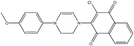 2-[[4-(4-Methoxyphenyl)-1,2,3,4-tetrahydropyrazin]-1-yl]-3-chloro-1,4-naphthoquinone Struktur