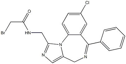 1-[(Bromoacetyl)aminomethyl]-8-chloro-6-phenyl-4H-imidazo[1,5-a][1,4]benzodiazepine Struktur