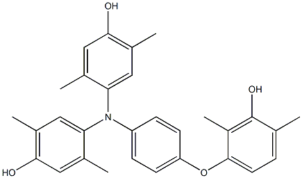 N,N-Bis(4-hydroxy-2,5-dimethylphenyl)-4-(3-hydroxy-2,4-dimethylphenoxy)benzenamine Struktur