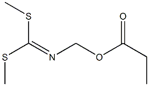 Propanoic acid [[bis(methylthio)methylene]aminomethyl] ester Struktur